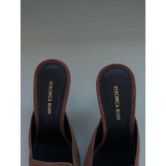 New Veronica Beard Leslie Suede Mule Size US 6M Cedar 2.75" Heel - Picture 8 of 11